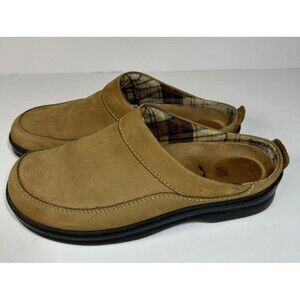 Footprints By Birkenstock  EU 39 US 8-8.5 M/N camel Leather Clogs Vtg Flannel